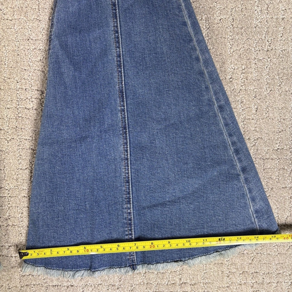 Rock & Roll Bell Bottoms Sz 25x34 Bargain Button Bell Raw Hem 70s Festival Light - Picture 6 of 10